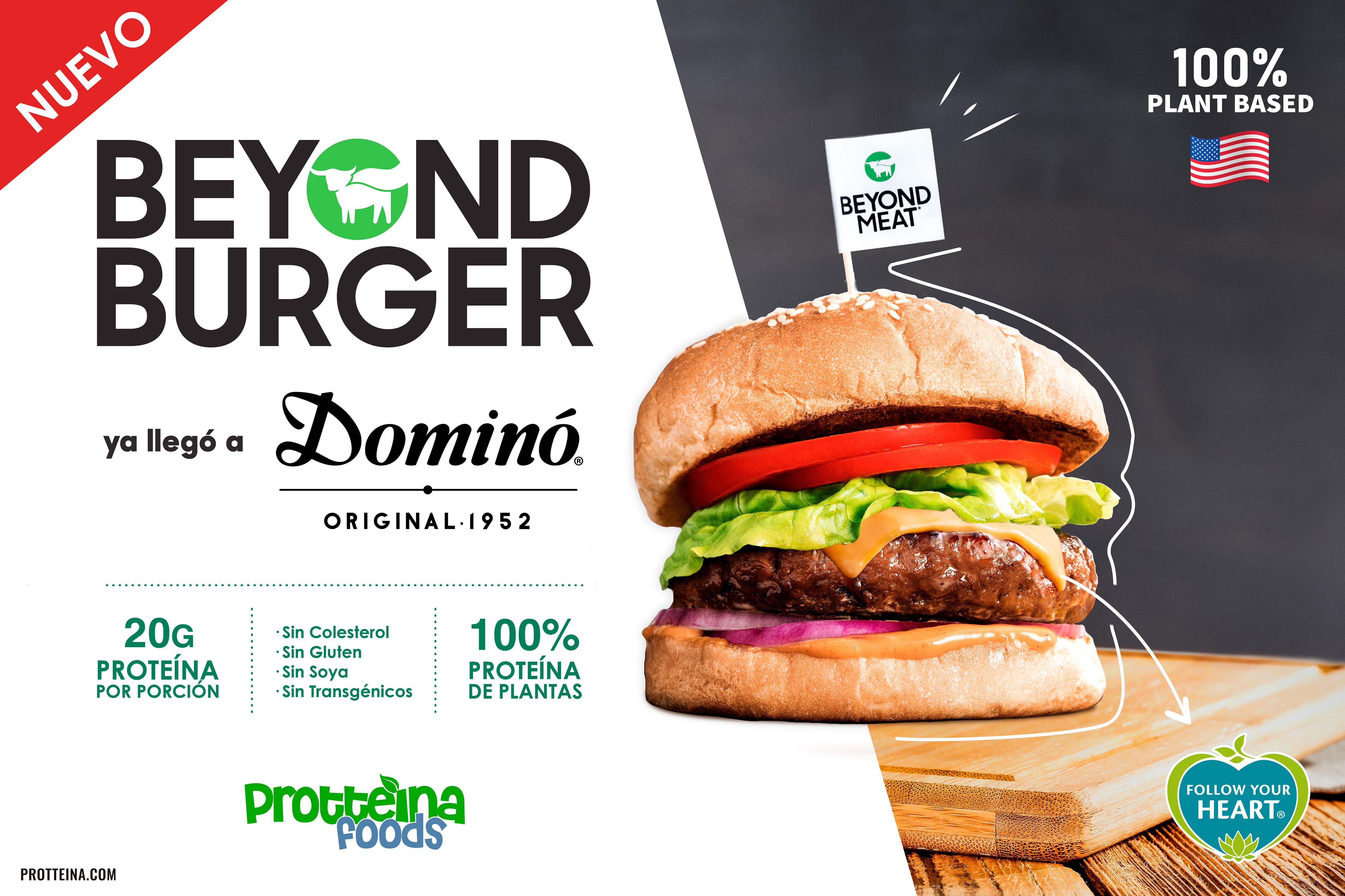 Arte final del lanzamiento Beyond Burger en Dominó