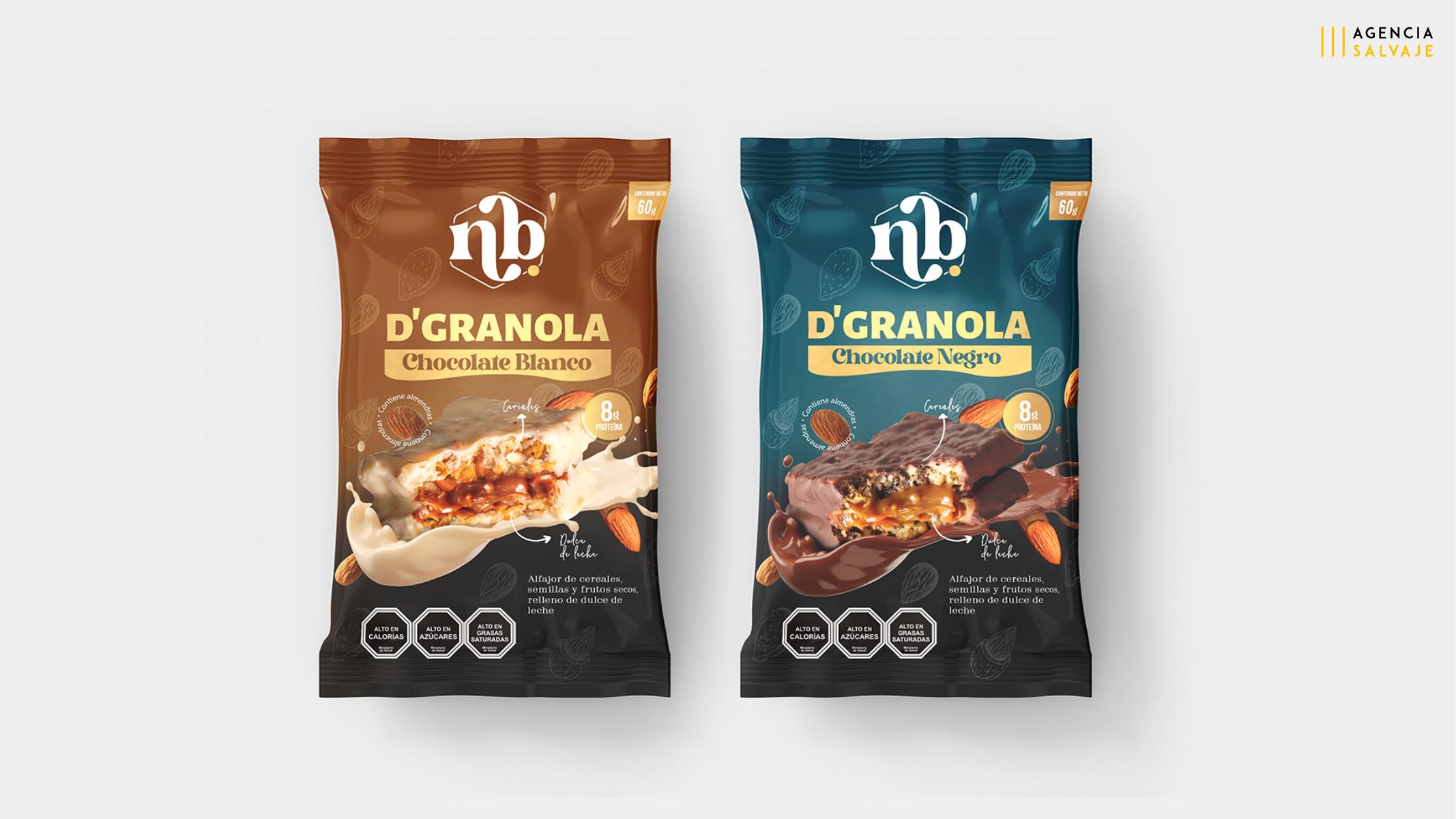 Familia de alfajores NB D’Granola