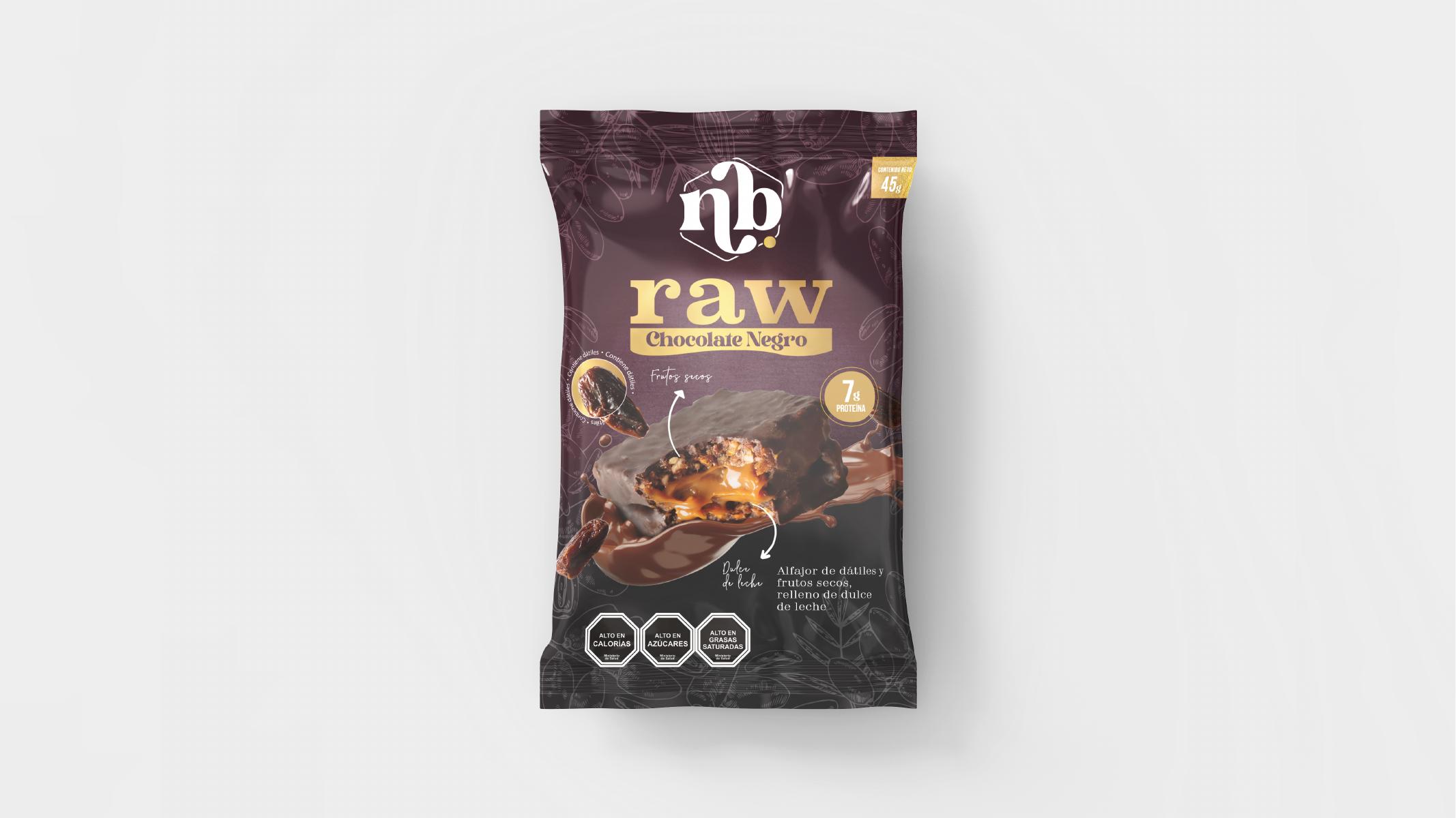 Alfajor NB Raw de chocolate negro