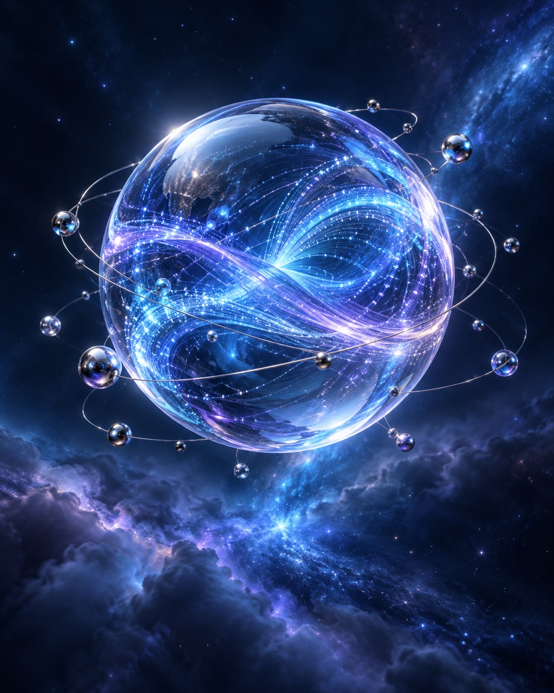 Concepto visual ficticio para una plataforma tecnológica en la nube